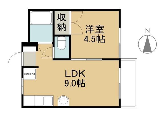 コーガマンション(1LDK/2階)の間取り写真