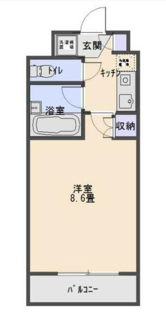 ヌヴェルハイツ(1K/1階)の間取り写真