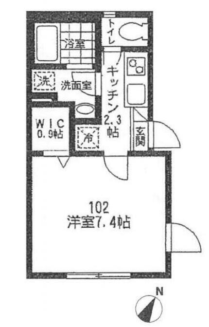 プリムマベーラ(1K/1階)の間取り写真