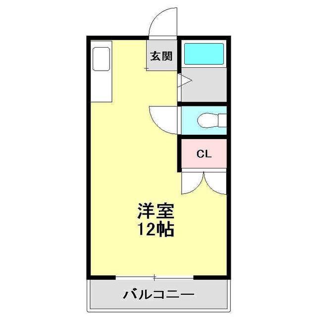 クラウン朝倉(ワンルーム/4階)の間取り写真