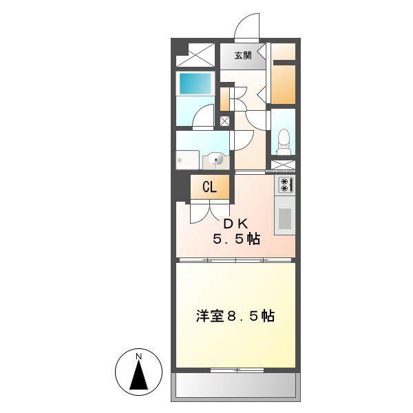 フィオレンテ本山(1DK/1階)の間取り写真