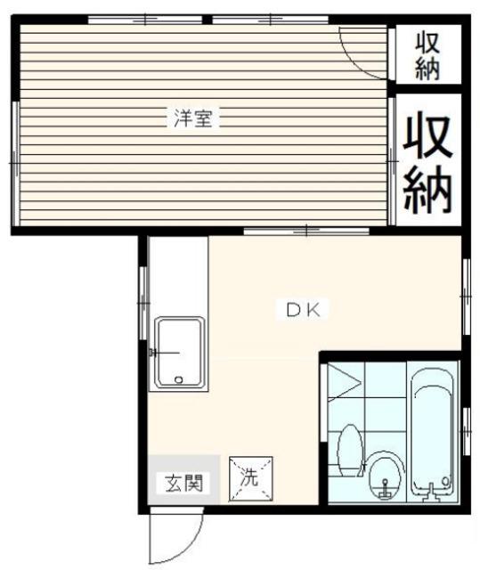 有明荘(1DK/2階)の間取り写真
