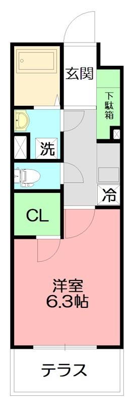 プロシード 1045館(1K/3階)の間取り写真