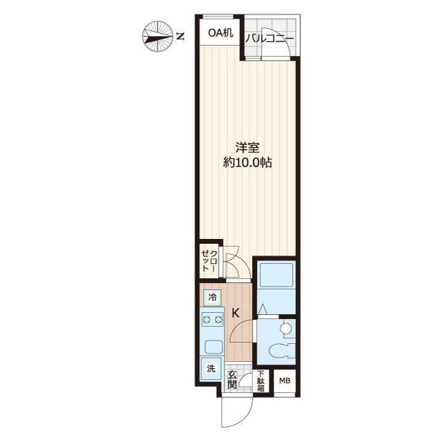 BEVERLY HOMES 下赤塚(1K/3階)の間取り写真