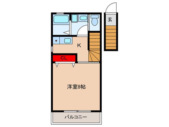前田パレス(1K/2階)の間取り写真