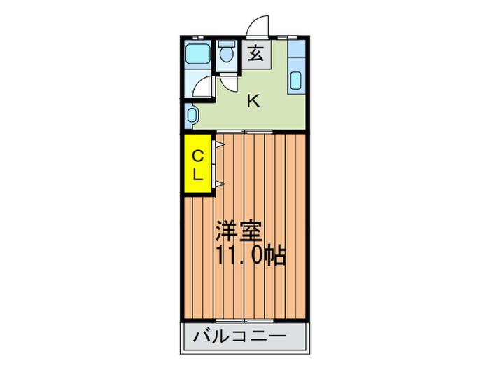 西村ハイツ(1K/2階)の間取り写真