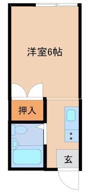 ハイツ森(ワンルーム/2階)の間取り写真