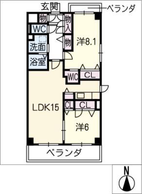 ヴィッテルーア(2LDK/5階)の間取り写真