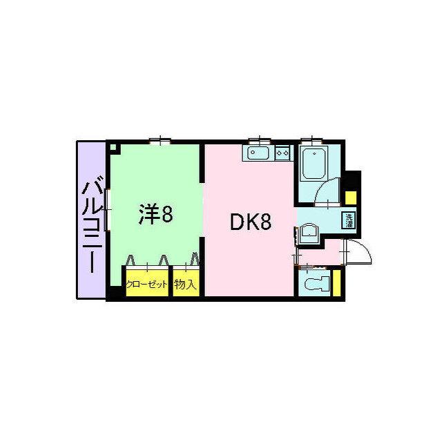タウンコート常磐町(1DK/5階)の間取り写真