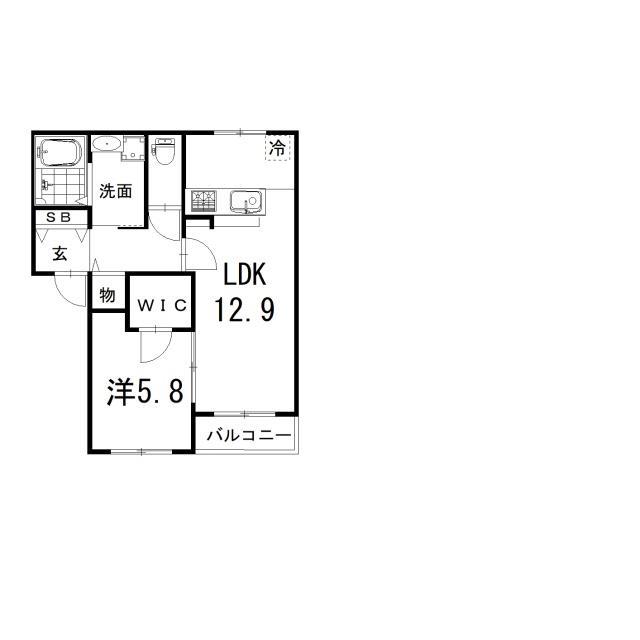 アフェクション丸尾(1LDK/2階)の間取り写真