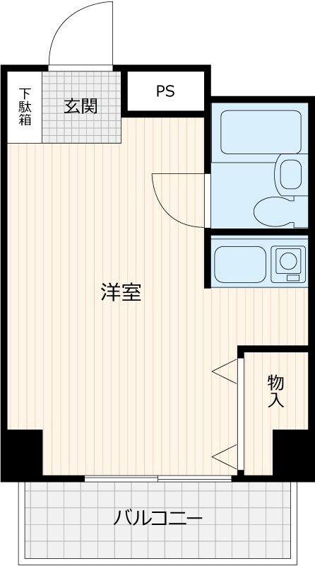 ユーハイツ御徒町(ワンルーム/4階)の間取り写真