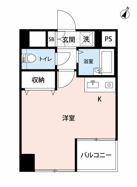 マイナビSTAYミライエ市ヶ谷納戸町(ワンルーム/2階)の間取り写真