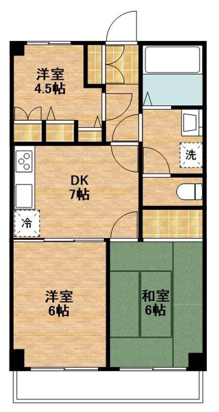 秀和五反田駅前レジデンス(3DK/3階)の間取り写真
