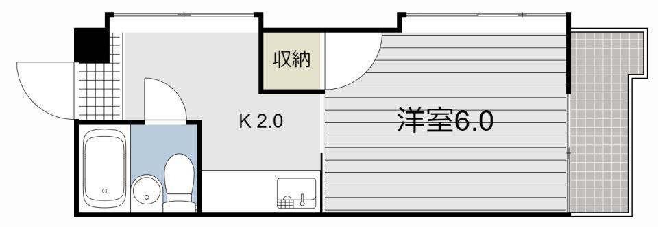 KBKスポーツ荒田ビル(1K/5階)の間取り写真