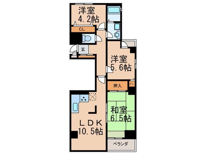 シーズ日本橋803(3LDK/8階)の間取り写真