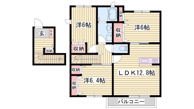 シャーメゾン・フローラ(3LDK/2階)の間取り写真