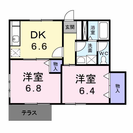 エル・なかすじ(2DK/1階)の間取り写真