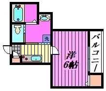 MARKDUO浦和(1K/3階)の間取り写真