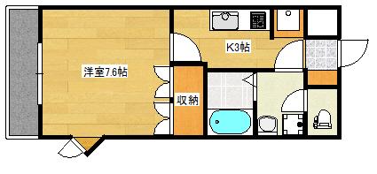ウエスト SIDE COURT(1K/1階)の間取り写真