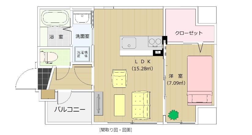 リバティR11(1LDK/2階)の間取り写真