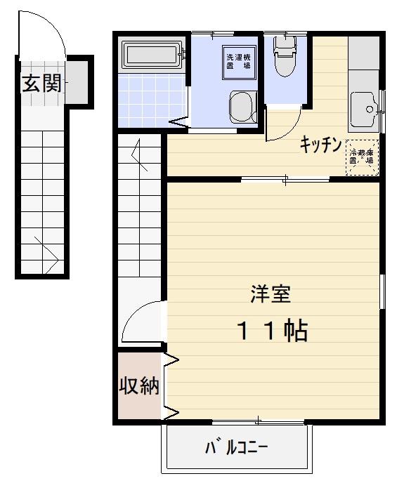 メルシー(1K/2階)の間取り写真
