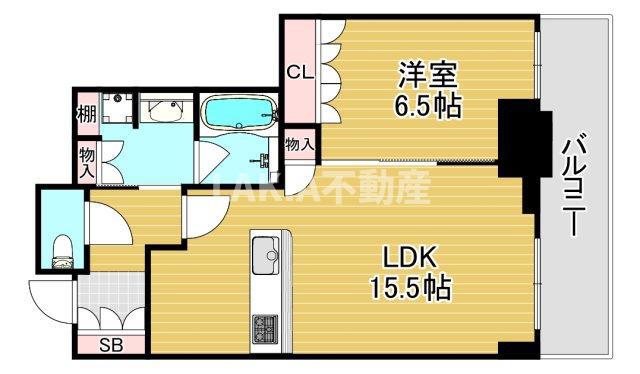 グランドメゾン新梅田タワー THE CLUB RESIDENCE(1LDK/11階)の間取り写真