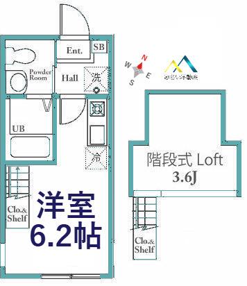 ハーミットクラブハウス桜木町II(ワンルーム/1階)の間取り写真