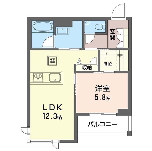 ウィステリアガーデン(1LDK/1階)の間取り写真