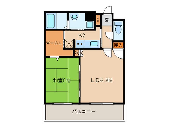 リンデン東薬院(1LDK/8階)の間取り写真