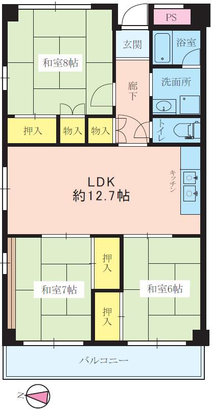 新大阪ファイナンス(3LDK/13階)の間取り写真