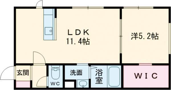 グランフィーノ(1LDK/2階)の間取り写真