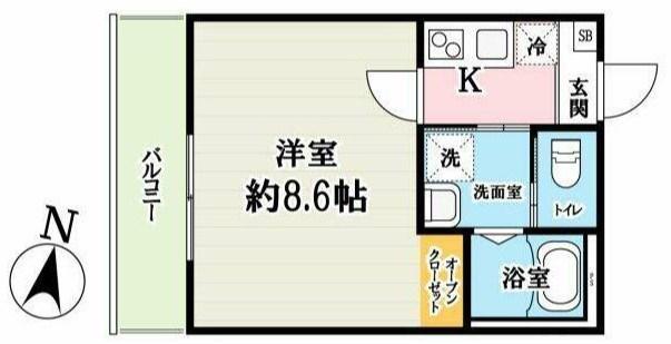 キャメル吉川5B(1K/2階)の間取り写真