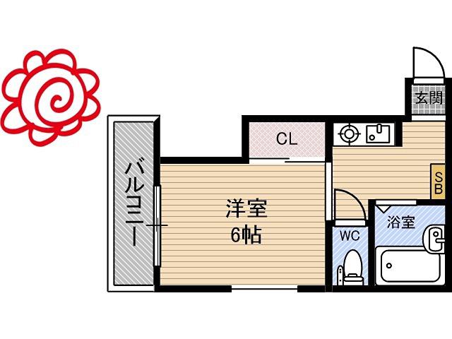 T&A COURT(1K/3階)の間取り写真
