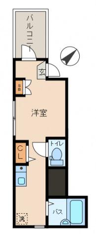 MELDIA金町(ワンルーム/2階)の間取り写真