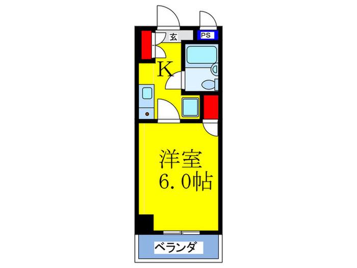 メゾン英(1K/4階)の間取り写真