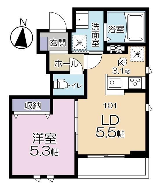 SOLEIL DAITABASHI(1LDK/1階)の間取り写真