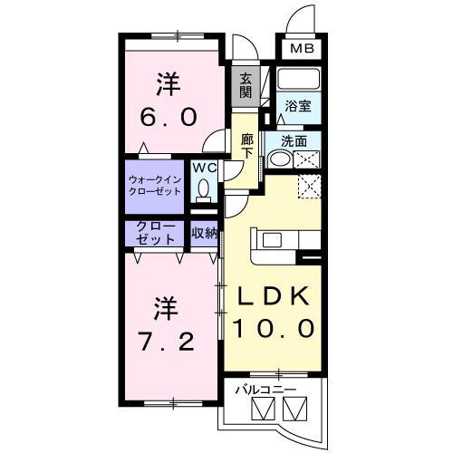 マンショングレイスエレガント 303(2LDK/3階)の間取り写真