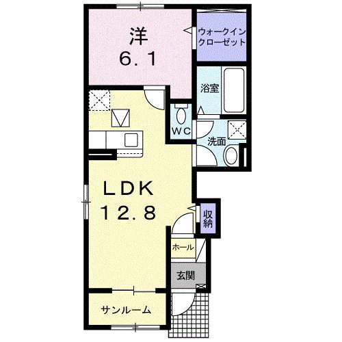 リヴァーサ・K リン(1LDK/1階)の間取り写真