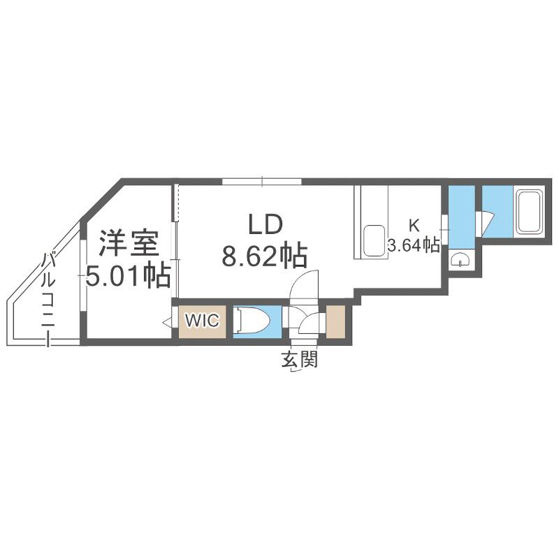 GALAXY EXPRESS 711(1LDK/4階)の間取り写真