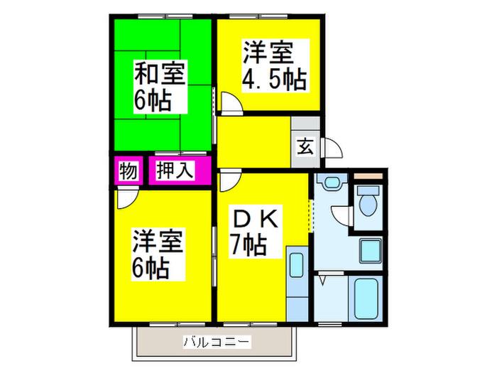 グレイス寺山(3DK/2階)の間取り写真