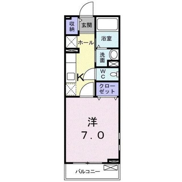 サンフラワー(1K/2階)の間取り写真
