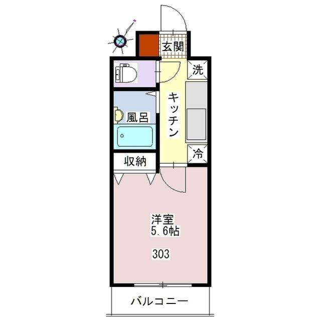 ベルプラネット(1K/3階)の間取り写真