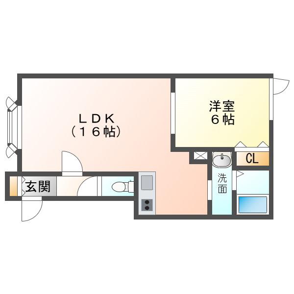 CAT TAIL III(1LDK/2階)の間取り写真