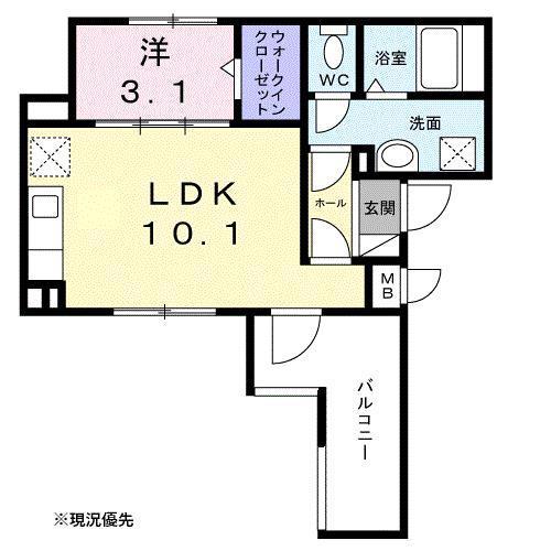 カーサ アヴァンツァーレ(1LDK/2階)の間取り写真