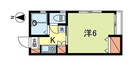 マンゼルハシオ(1K/2階)の間取り写真