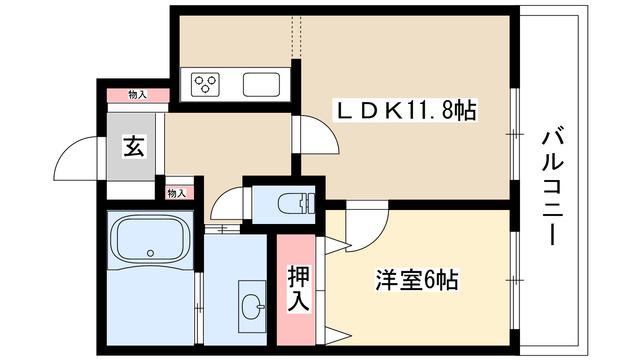 WILL DO 伝馬町(1LDK/8階)の間取り写真