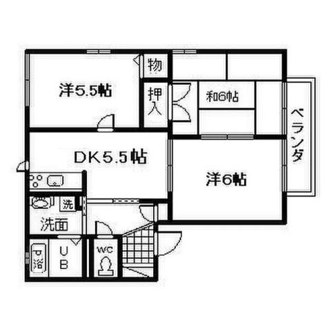 サンプレイス貝塚A棟B棟C棟(3DK/1階)の間取り写真