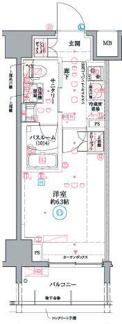 クレヴィスタ阪東橋III(1K/9階)の間取り写真