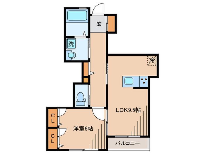 アサンテAI(1LDK/1階)の間取り写真