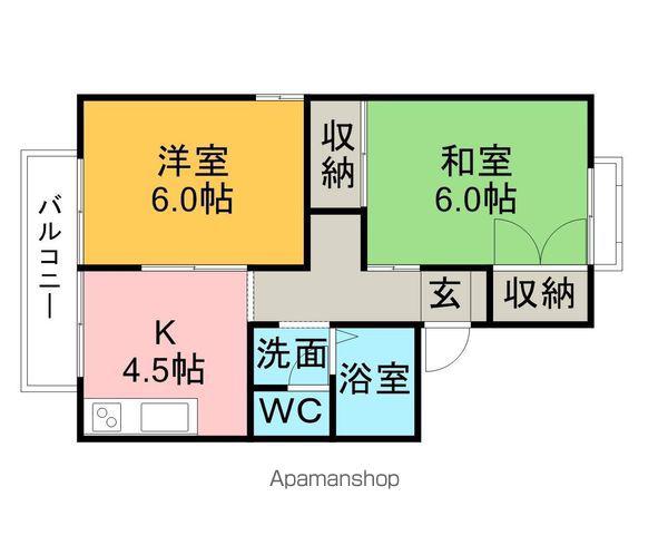 エル加藤III(2K/1階)の間取り写真